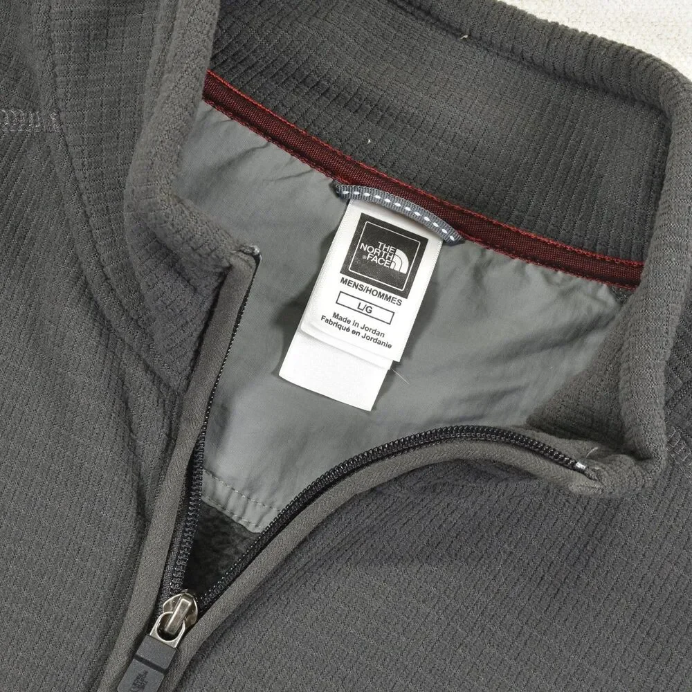 North Face 1/4 Zip Mens Large Gray Thermal Waffle Knit Layer Pullover Shirt